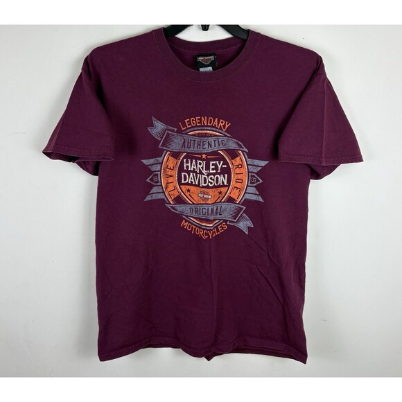 Harley Davidson Louisville Kentucky Graphic T-Shirt / Maroon / Size Large - Picture 1 of 7